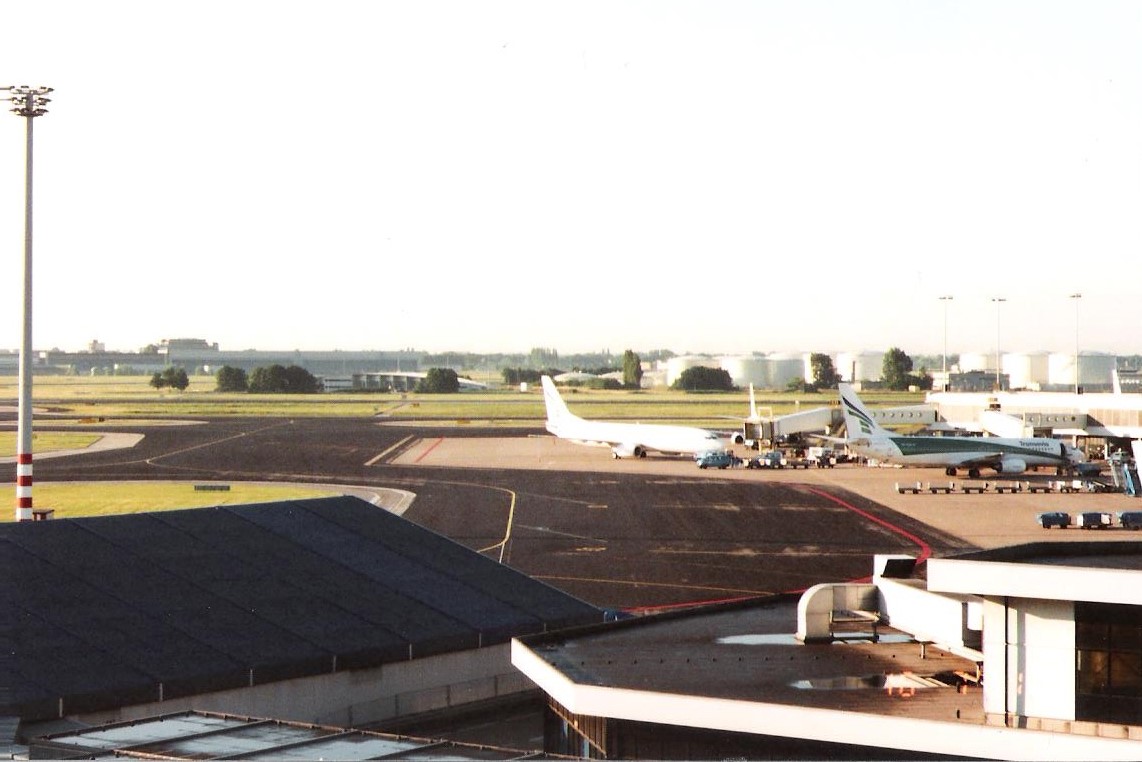 Oude foto van een vliegreis met Transavia