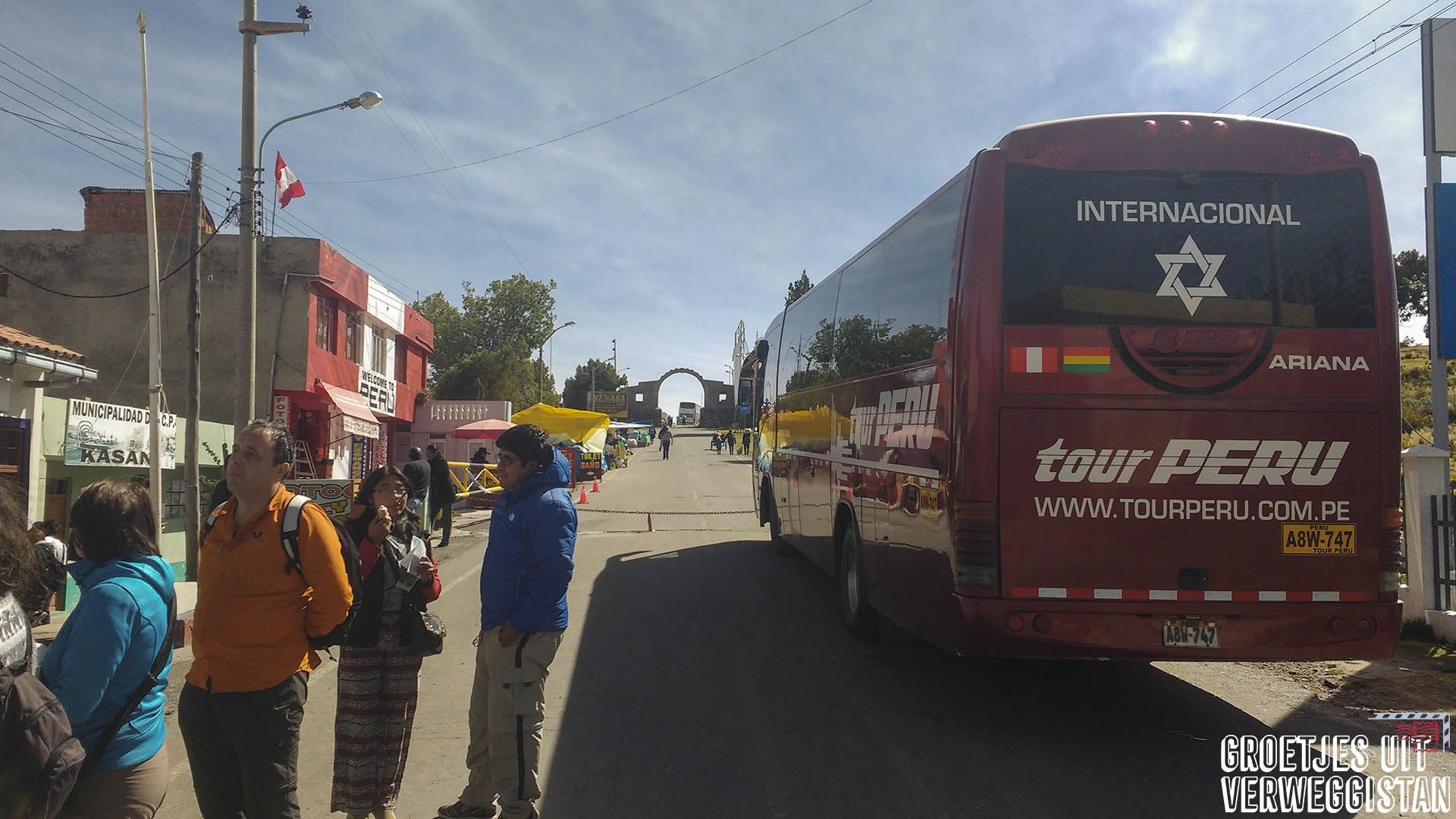 Bus in Peru voor de grensovergang